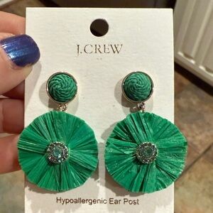 J. Crew Emerald Green Circle Earrings